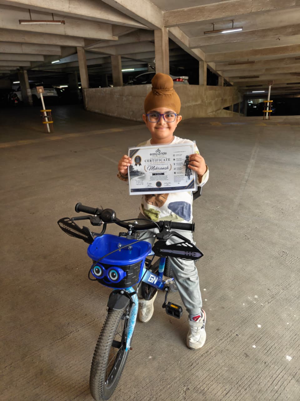 Student learning to cycle